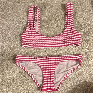 Solid and Striped Red and Pink Ribbed Set